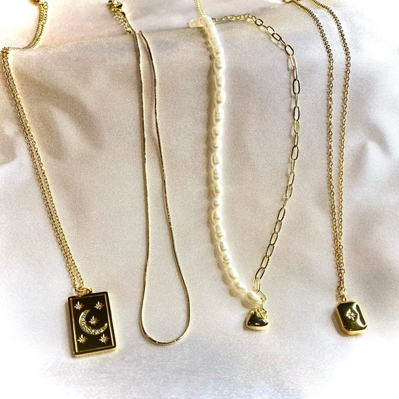 18K Gold Plated Thin Minimal Dainty Necklace - Picture 7 of 12